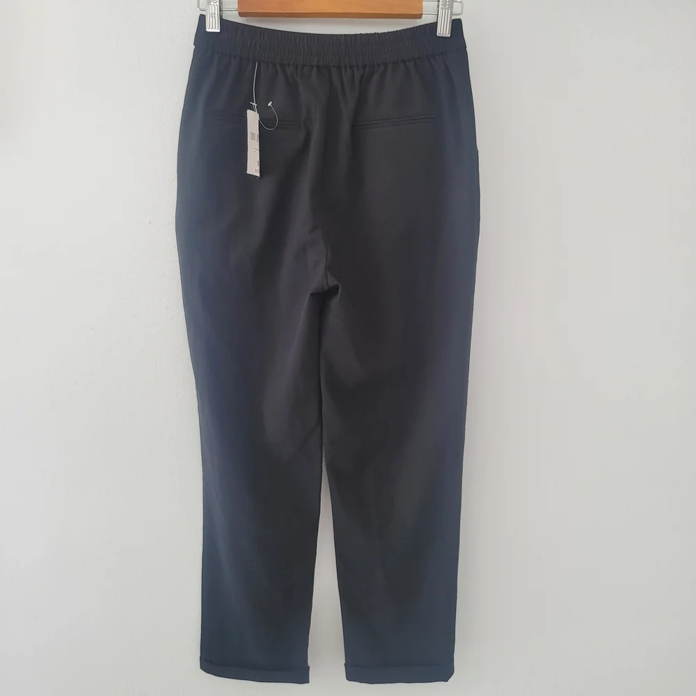 Forever 21 Black Elastic Waist Pants Ankle Woven Womens Size Small